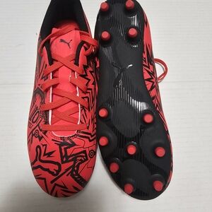 Puma Vibrant Red and Black Soccer Cleats